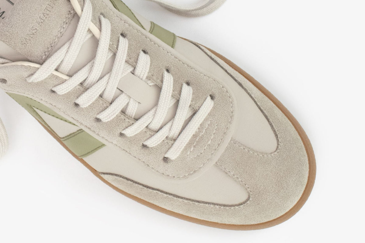 Hera Low Top Trainers - Midnight Blue Nubuck & Stone Leather