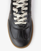 Hera Low Top Trainers - Patent Chocolate Brown Leather