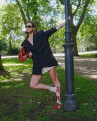 Hera Low Top Trainers - Scarlet Red Leather & Suede