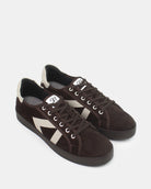 AW25 Limited Edition Helios Low Top Trainers - Chocolate Corduroy & Stone Pebbled Leather