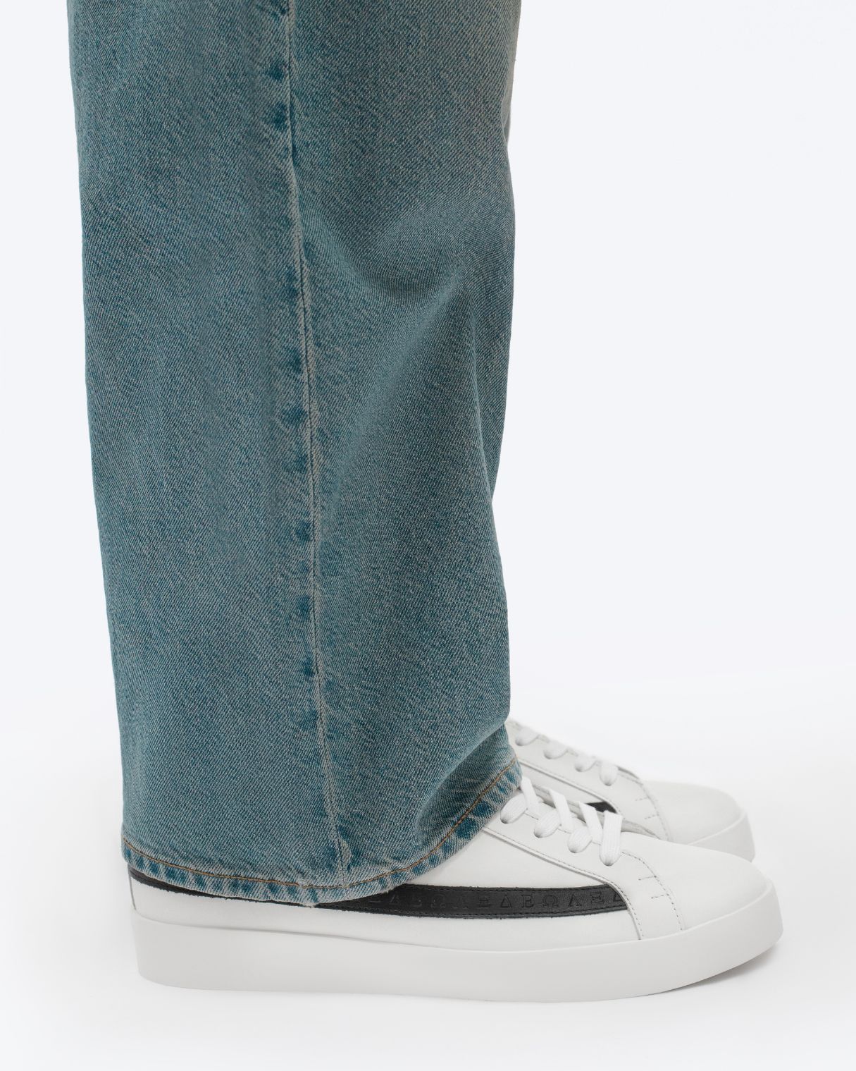 Olympus Low Top Trainers - White Leather & Black Nubuck Leather
