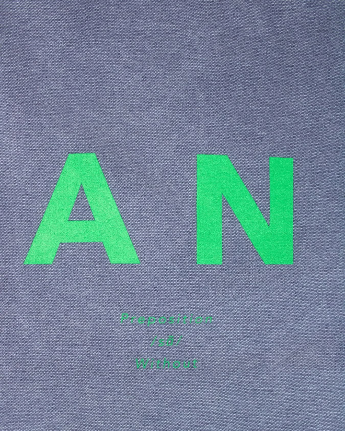 Sans Matin Tote Bag - Denim Blue Recycled Cotton & Jade Green Print