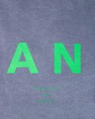 Sans Matin Tote Bag - Denim Blue Recycled Cotton & Jade Green Print
