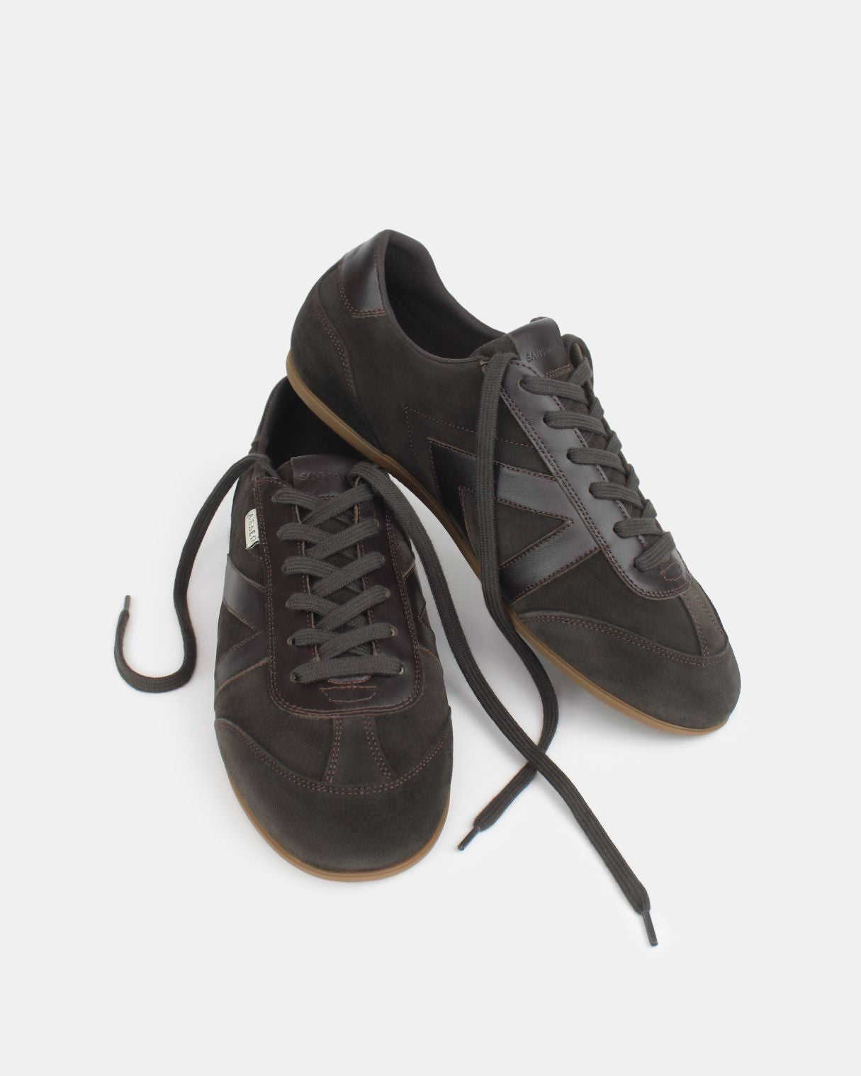 Iris Low Top Trainers - Chocolate Brown Suede & Leather