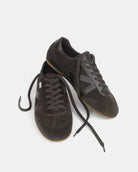 Iris Low Top Trainers - Chocolate Brown Suede & Leather