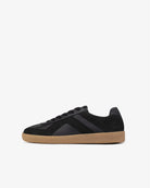 Leto Low Top Trainers - Black Leather & Nubuck Leather