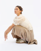Hera Low Top Trainers - Taupe Leather, Olive Green Suede & Stone Leather