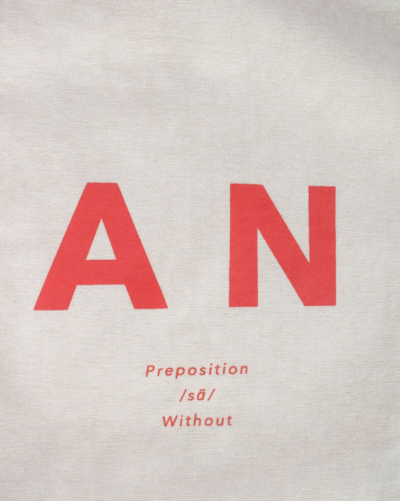 Sans Matin Tote Bag - Beige Recycled Cotton & Coral Print