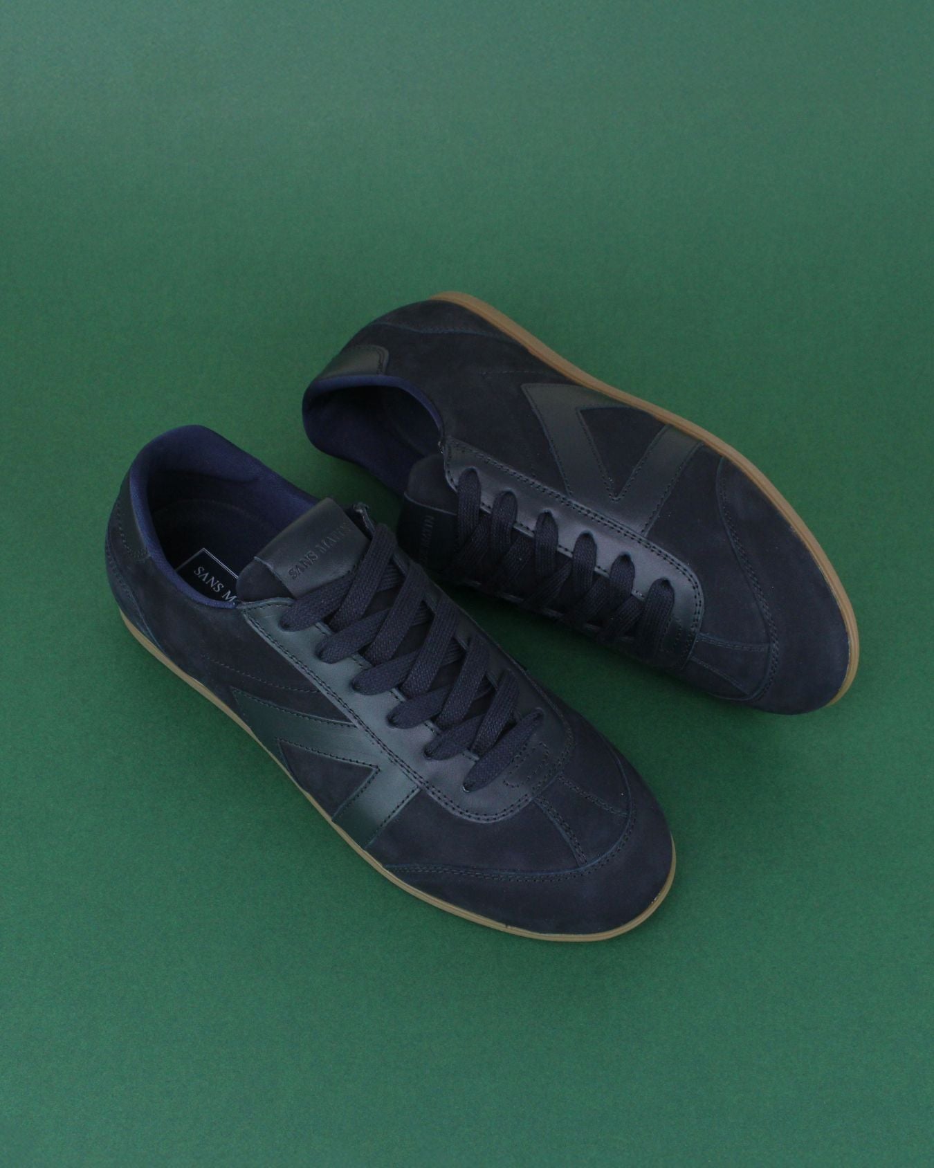 Iris Low Top Trainers - Midnight Blue Nubuck Leather