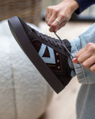 Nyx 02 Low Top Trainers - Chocolate Brown Suede & Sky Blue Nubuck Leather