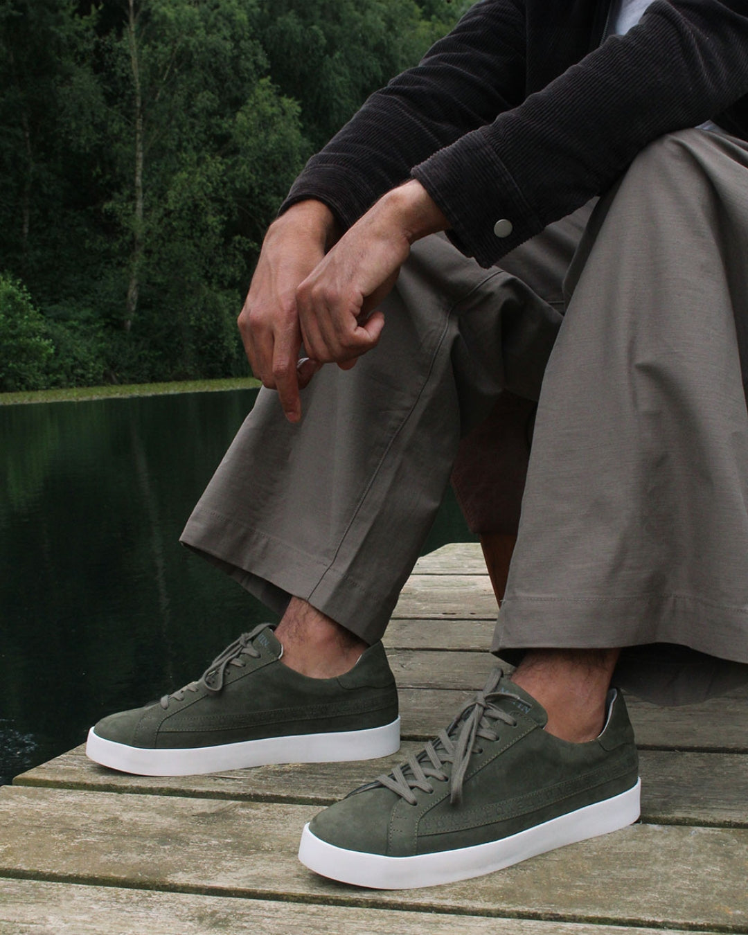 AW25 Limited Edition Olympus Low Top Trainers - Khaki Nubuck Leather