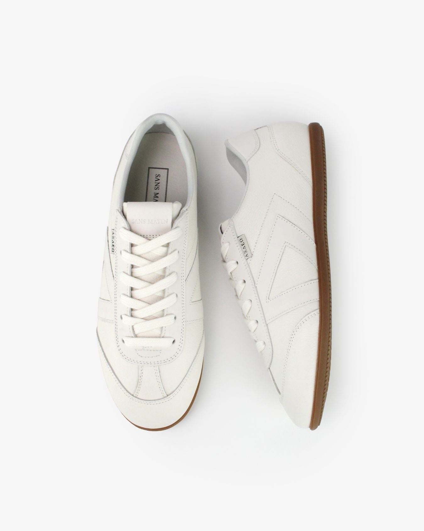 Iris Low Top Trainers - Stone Pebbled Leather