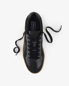 Leto Low Top Trainers - Black Leather & Nubuck Leather