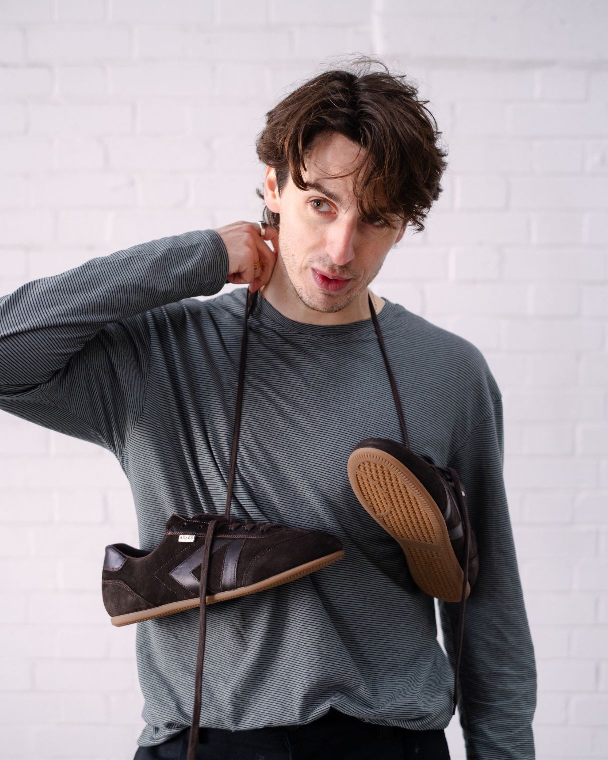 Iris Low Top Trainers - Chocolate Brown Suede & Leather