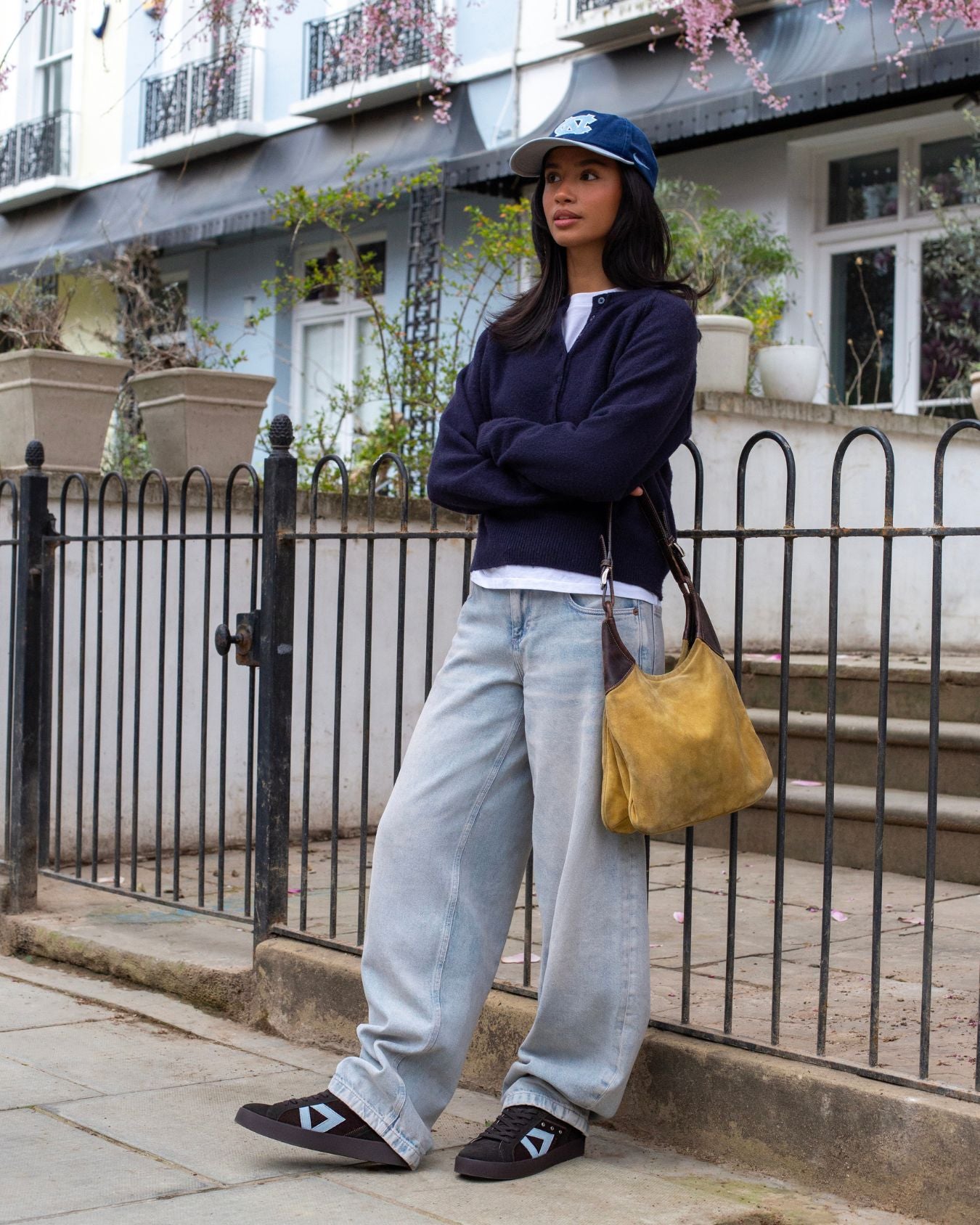 Nyx 02 Low Top Trainers - Chocolate Brown Suede & Sky Blue Nubuck Leather