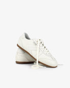Iris Low Top Trainers - Stone Pebbled Leather