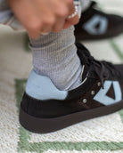 Nyx 02 Low Top Trainers - Chocolate Brown Suede & Sky Blue Nubuck Leather