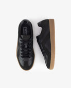 Leto Low Top Trainers - Black Leather & Nubuck Leather