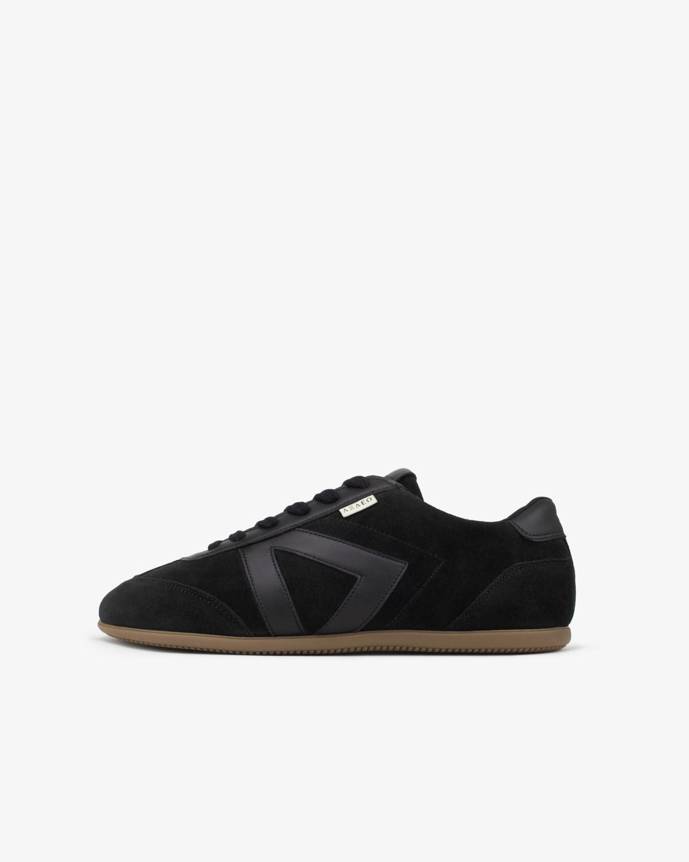Iris Low Top Trainers - Black Suede & Leather