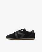 Iris Low Top Trainers - Black Suede & Leather