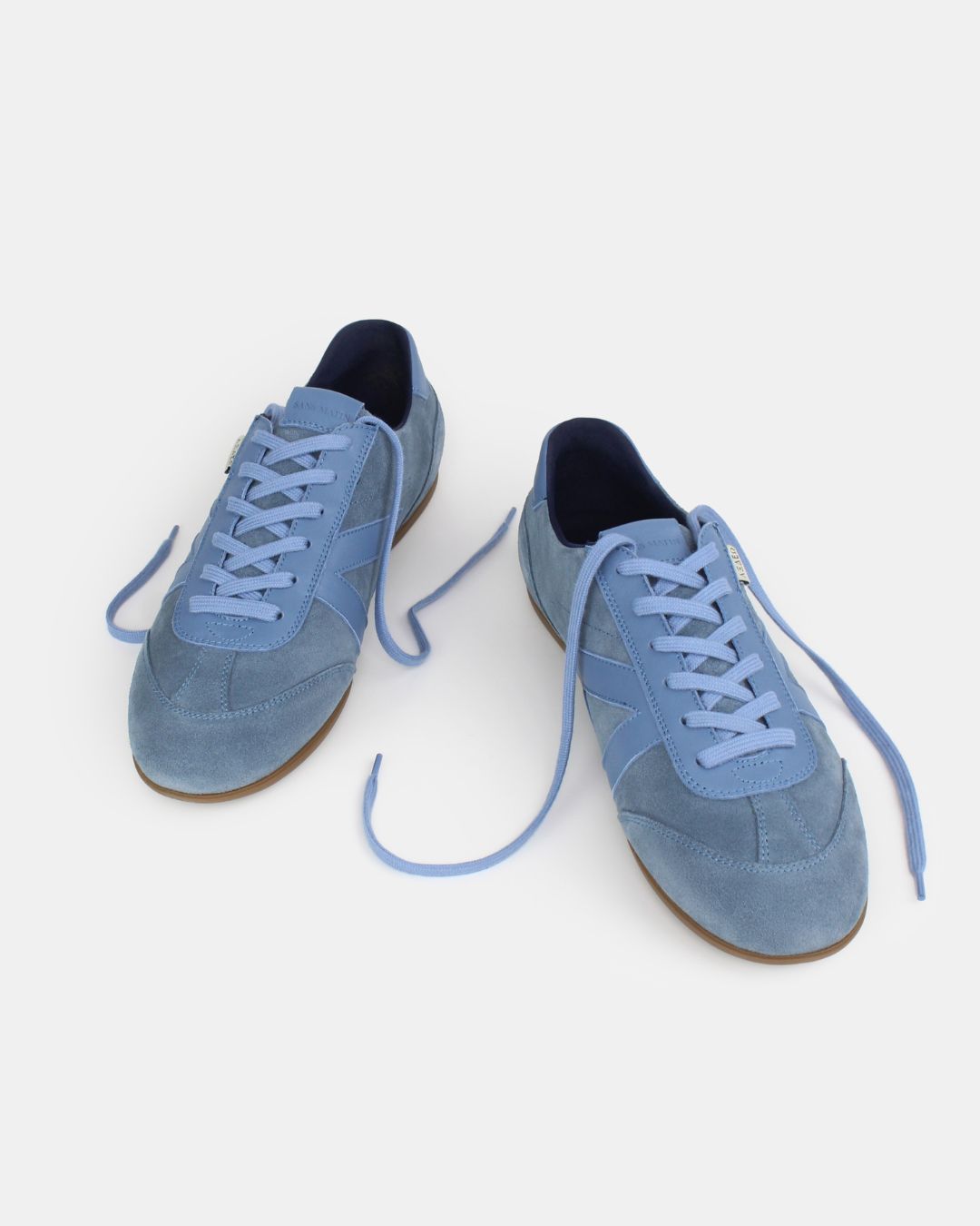 Iris Low Top Trainers - Denim Blue Suede & Leather