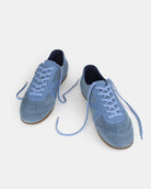 Iris Low Top Trainers - Denim Blue Suede & Leather
