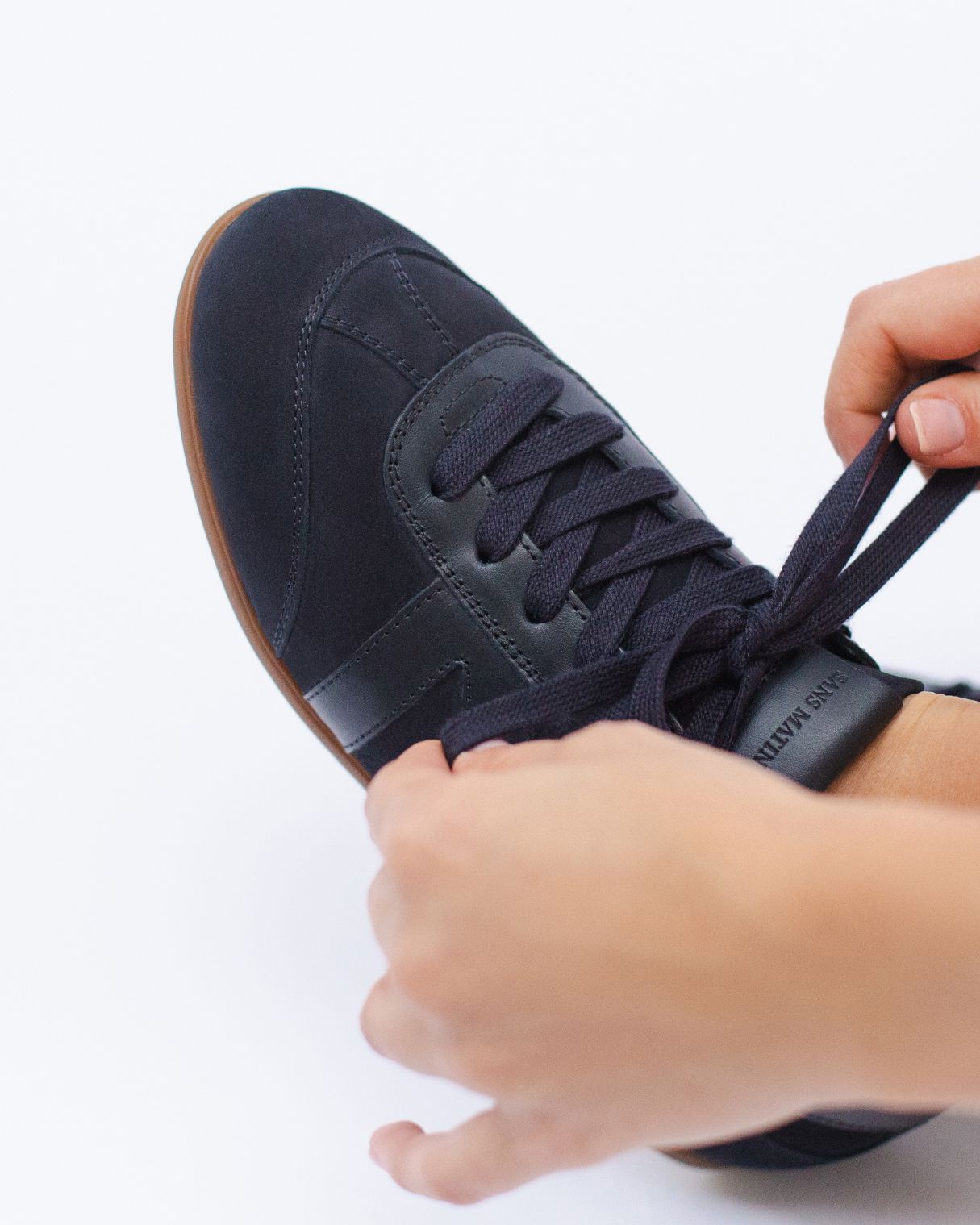 Iris Low Top Trainers - Midnight Blue Nubuck Leather