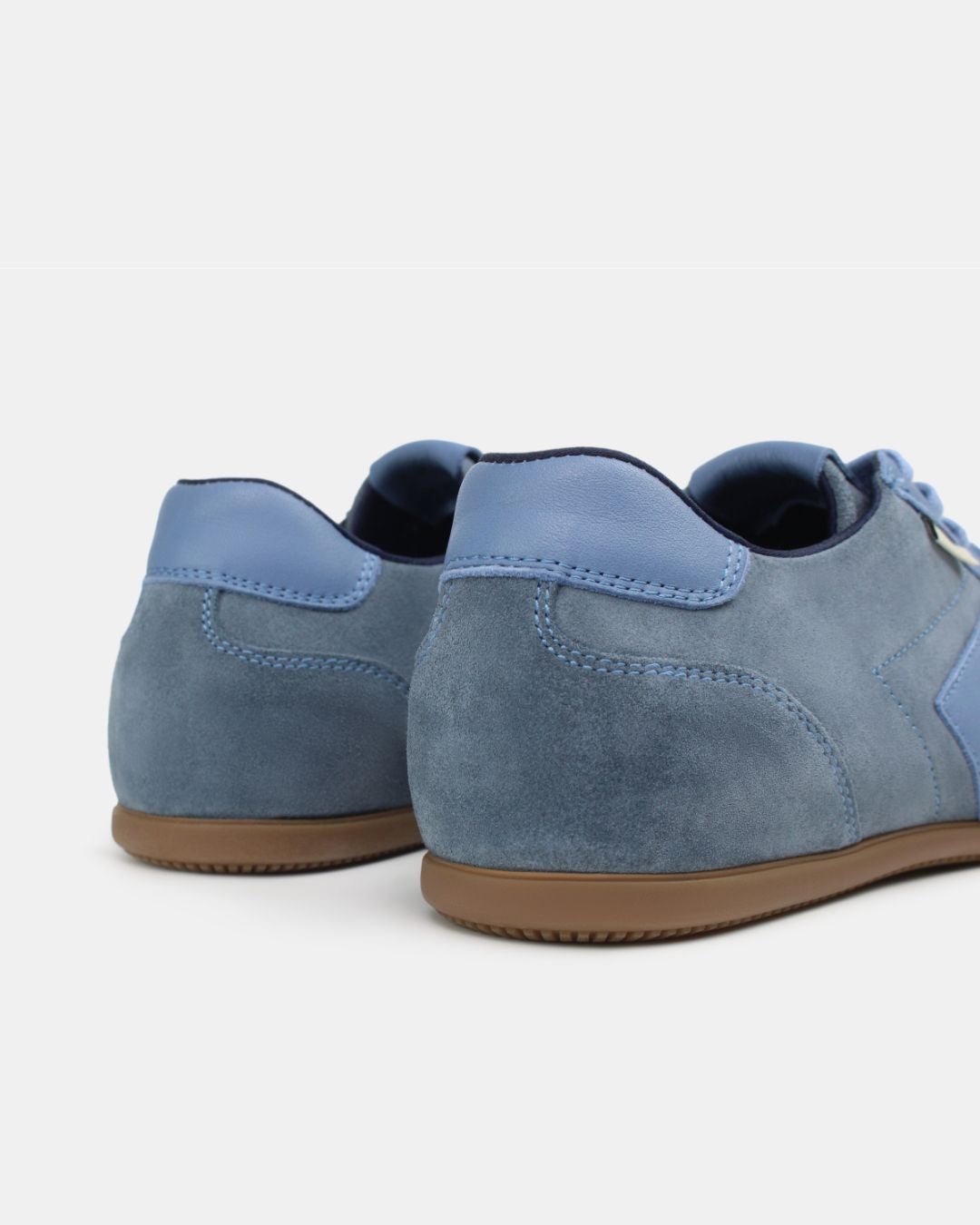 Iris Low Top Trainers - Denim Blue Suede & Leather