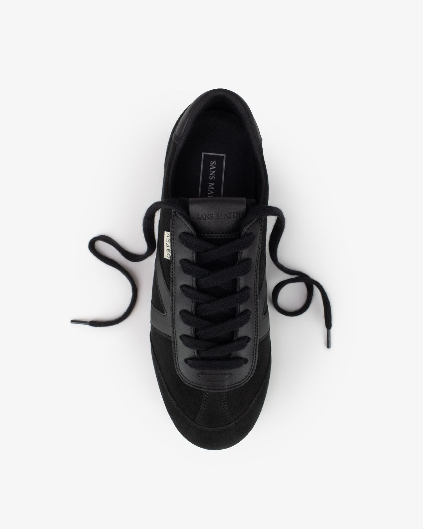Iris Low Top Trainers - Black Suede & Leather