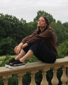 AW25 Limited Edition Gaia Platform Trainers - Chocolate Suede & Stone Pebbled Leather