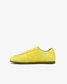 Iris Low Top Trainers - Lemon Yellow Pebbled Leather