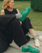 Iris Low Top Trainers - Jade Green Suede & Leather
