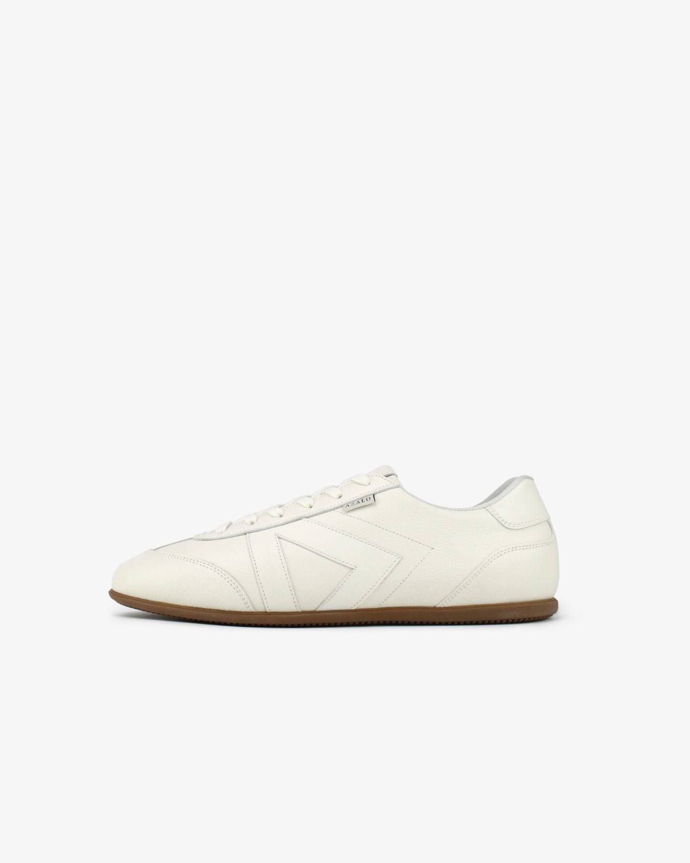 Iris Low Top Trainers - Stone Pebbled Leather
