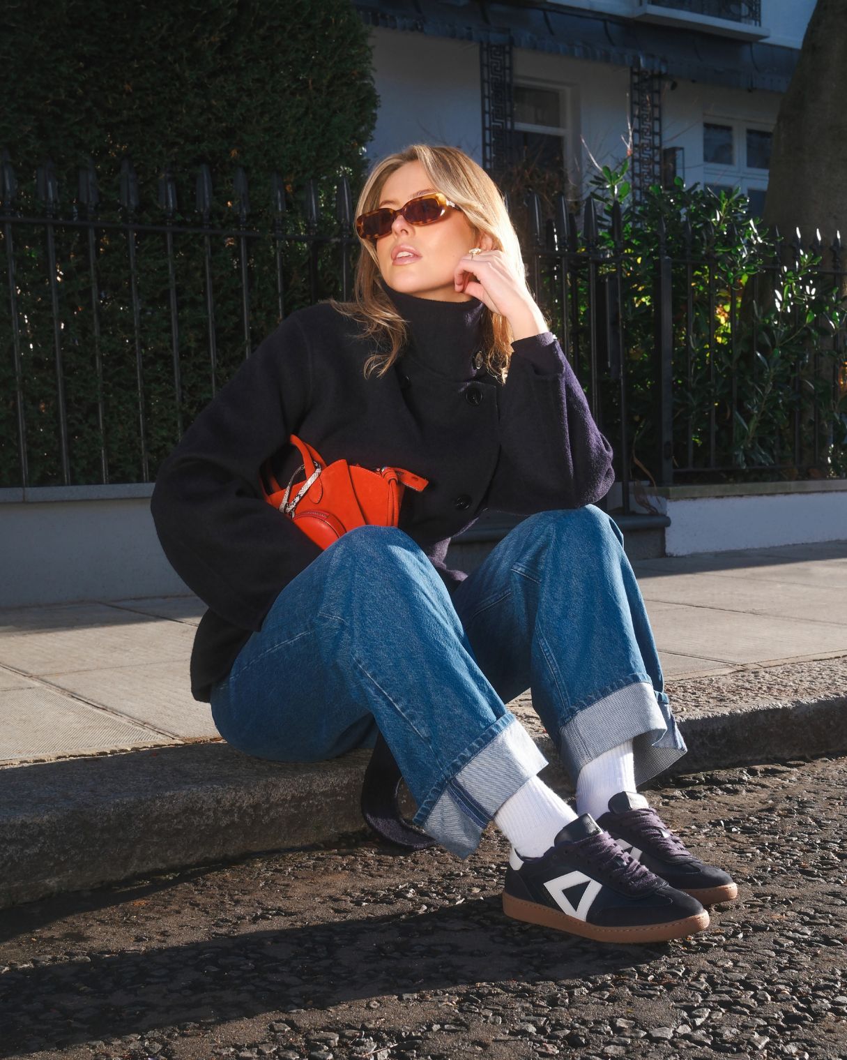 Hera Low Top Trainers - Midnight Blue Nubuck & Stone Leather