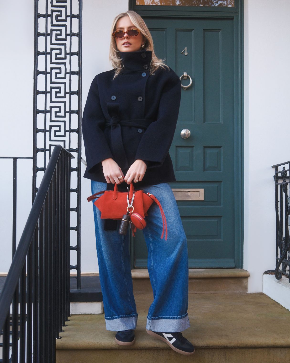 Hera Low Top Trainers - Midnight Blue Nubuck & Stone Leather