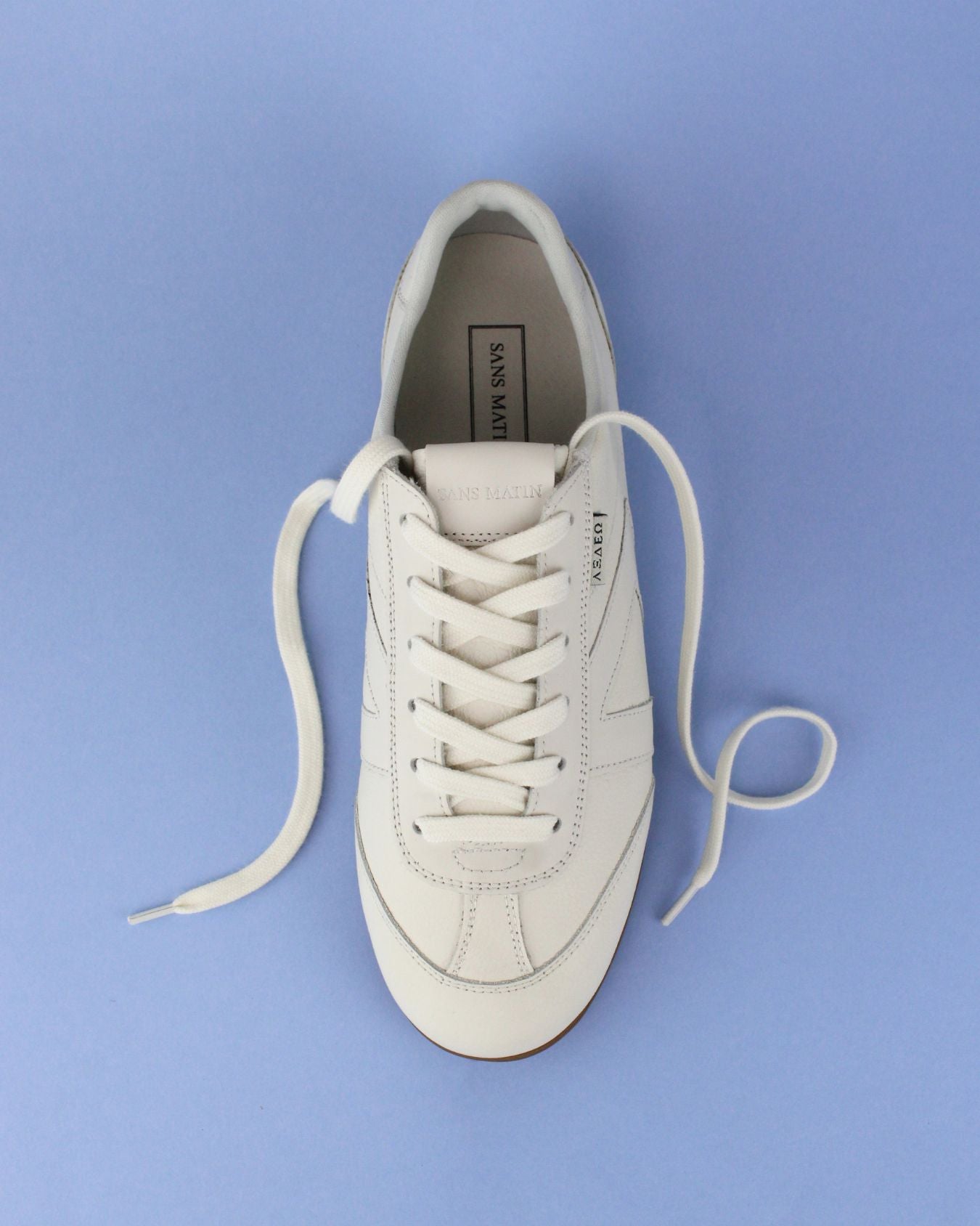 Iris Low Top Trainers - Stone Pebbled Leather