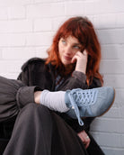 Iris Low Top Trainers - Denim Blue Suede & Leather