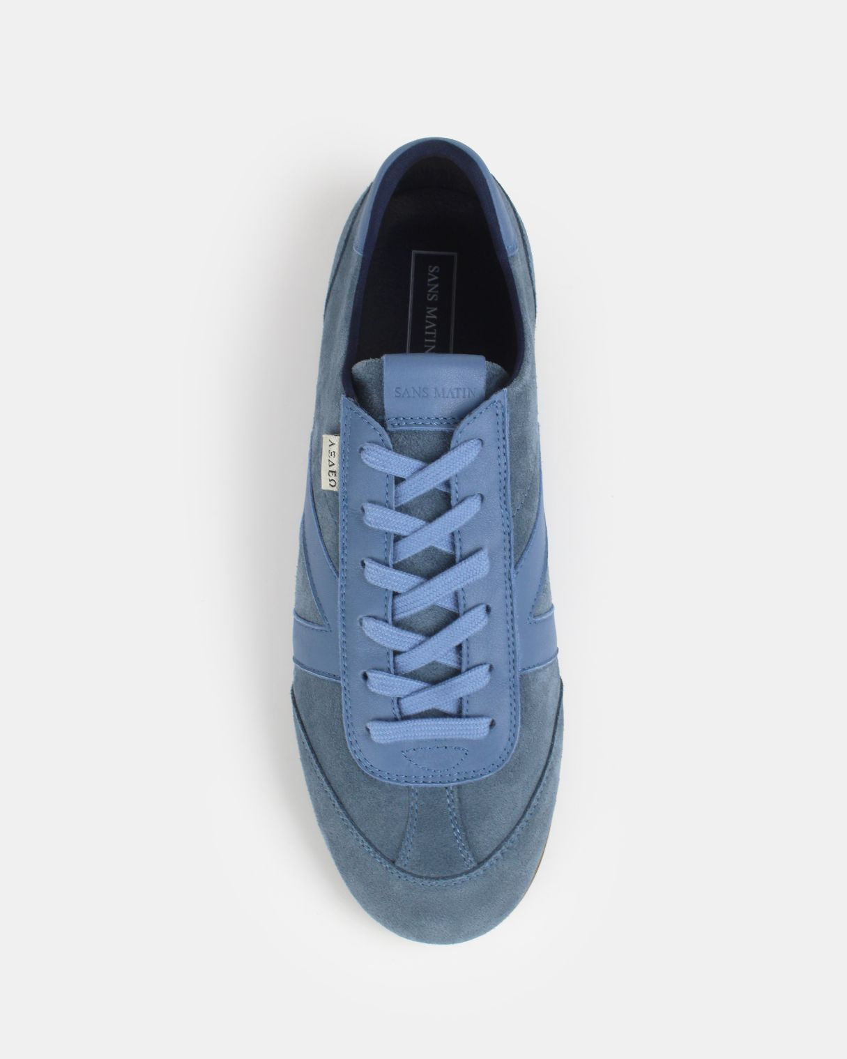 Iris Low Top Trainers - Denim Blue Suede & Leather