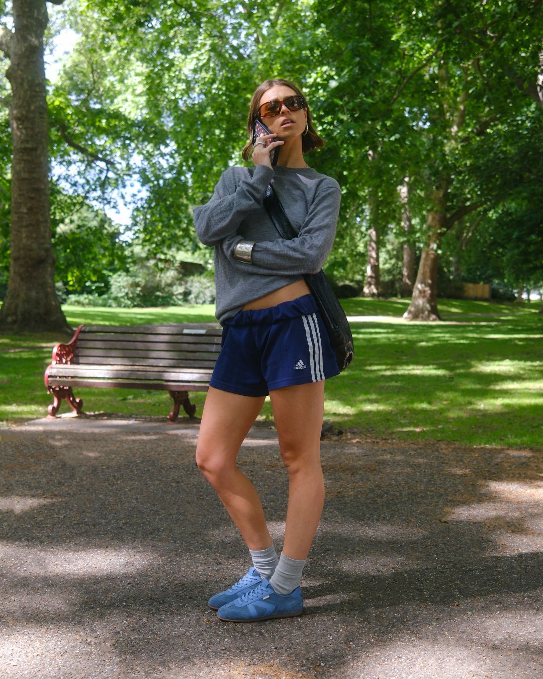 Iris Low Top Trainers - Denim Blue Suede & Leather