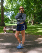 Iris Low Top Trainers - Denim Blue Suede & Leather