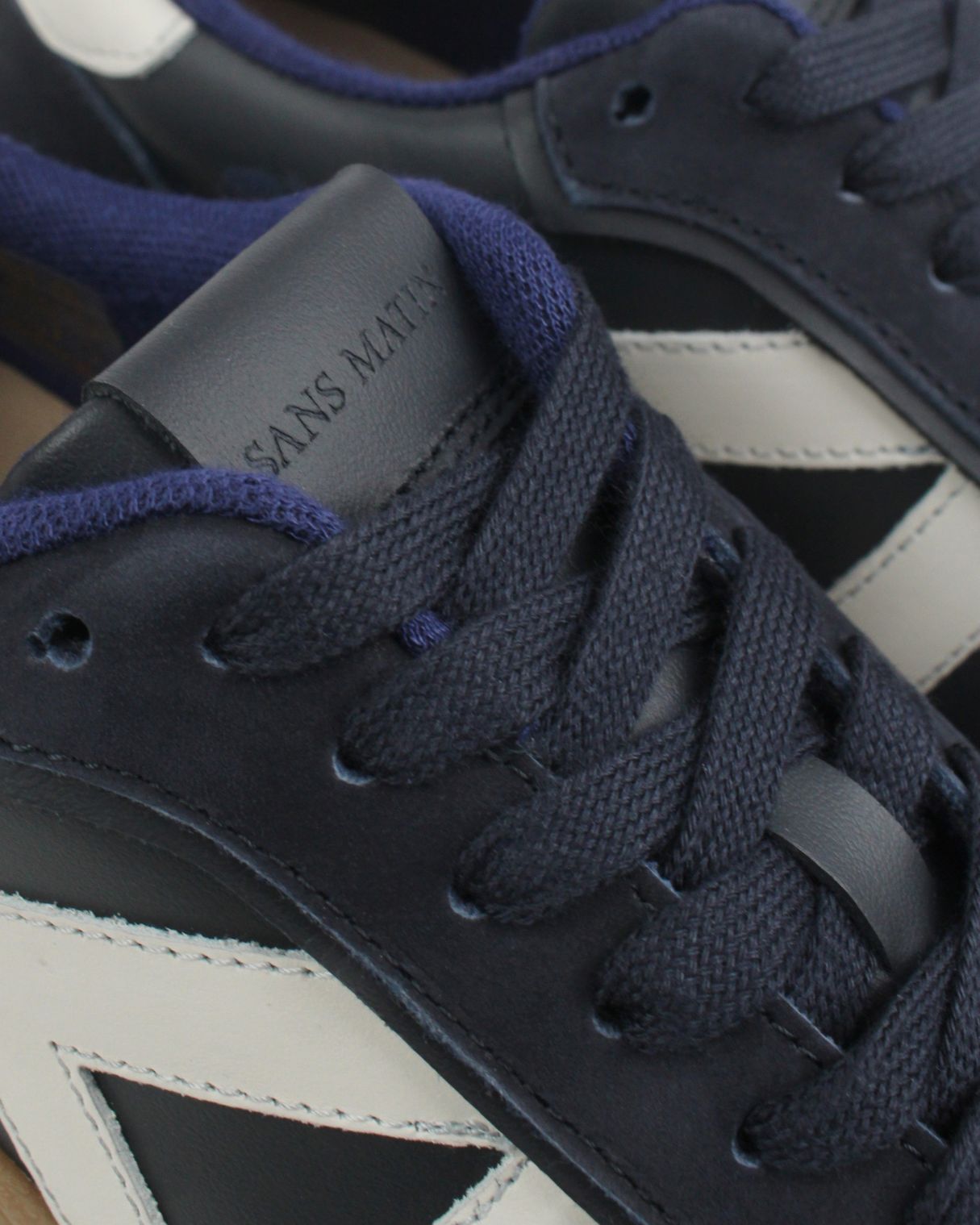 Hera Low Top Trainers - Midnight Blue Nubuck & Stone Leather