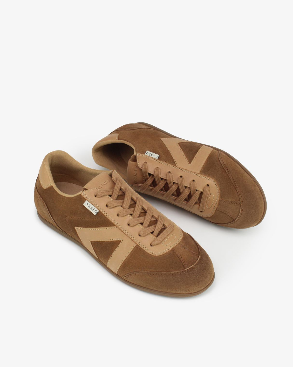 Iris Low Top Trainers - Mocha Brown Suede & Leather