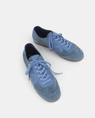 Iris Low Top Trainers - Denim Blue Suede & Leather
