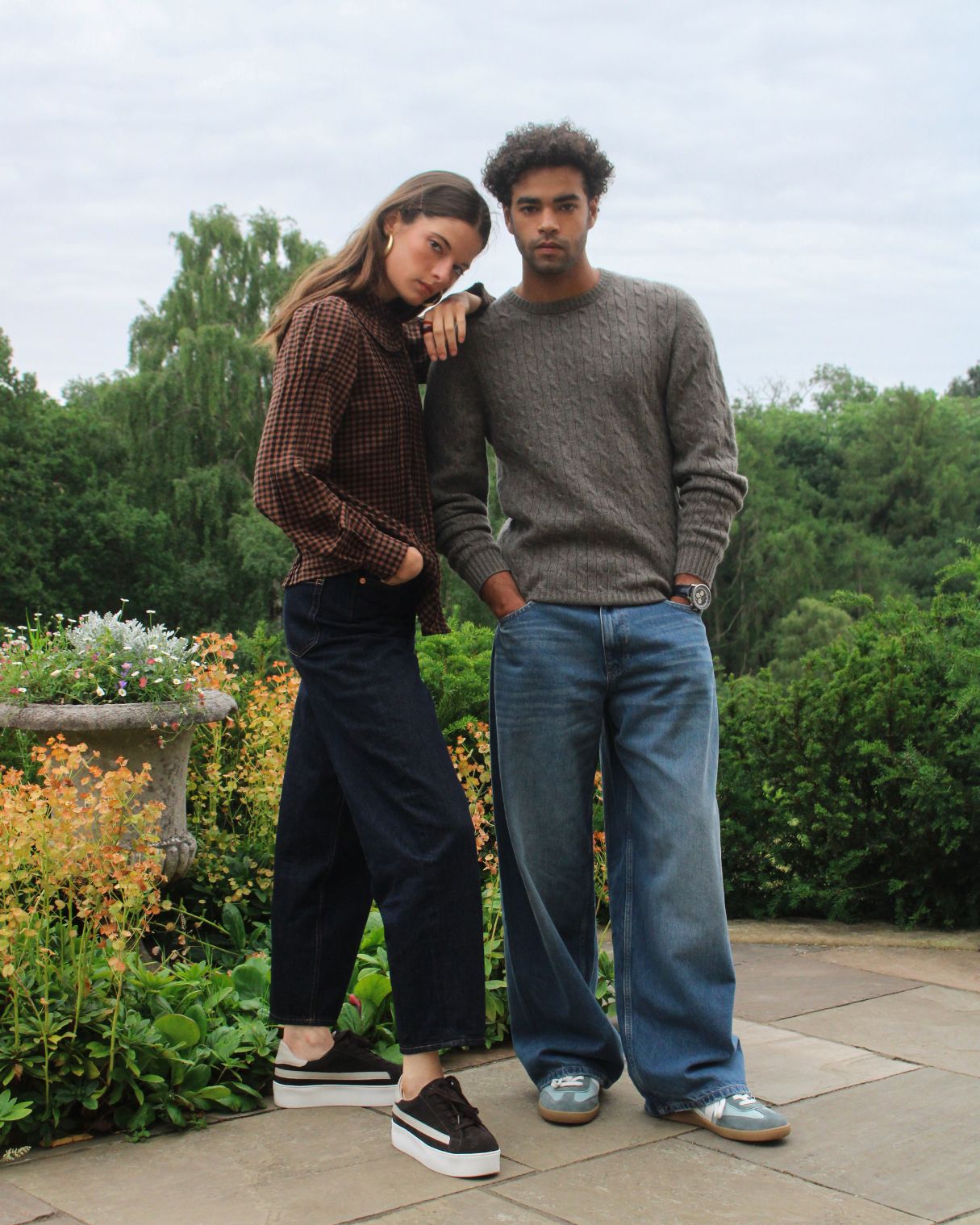 AW25 Limited Edition Gaia Platform Trainers - Chocolate Suede & Stone Pebbled Leather