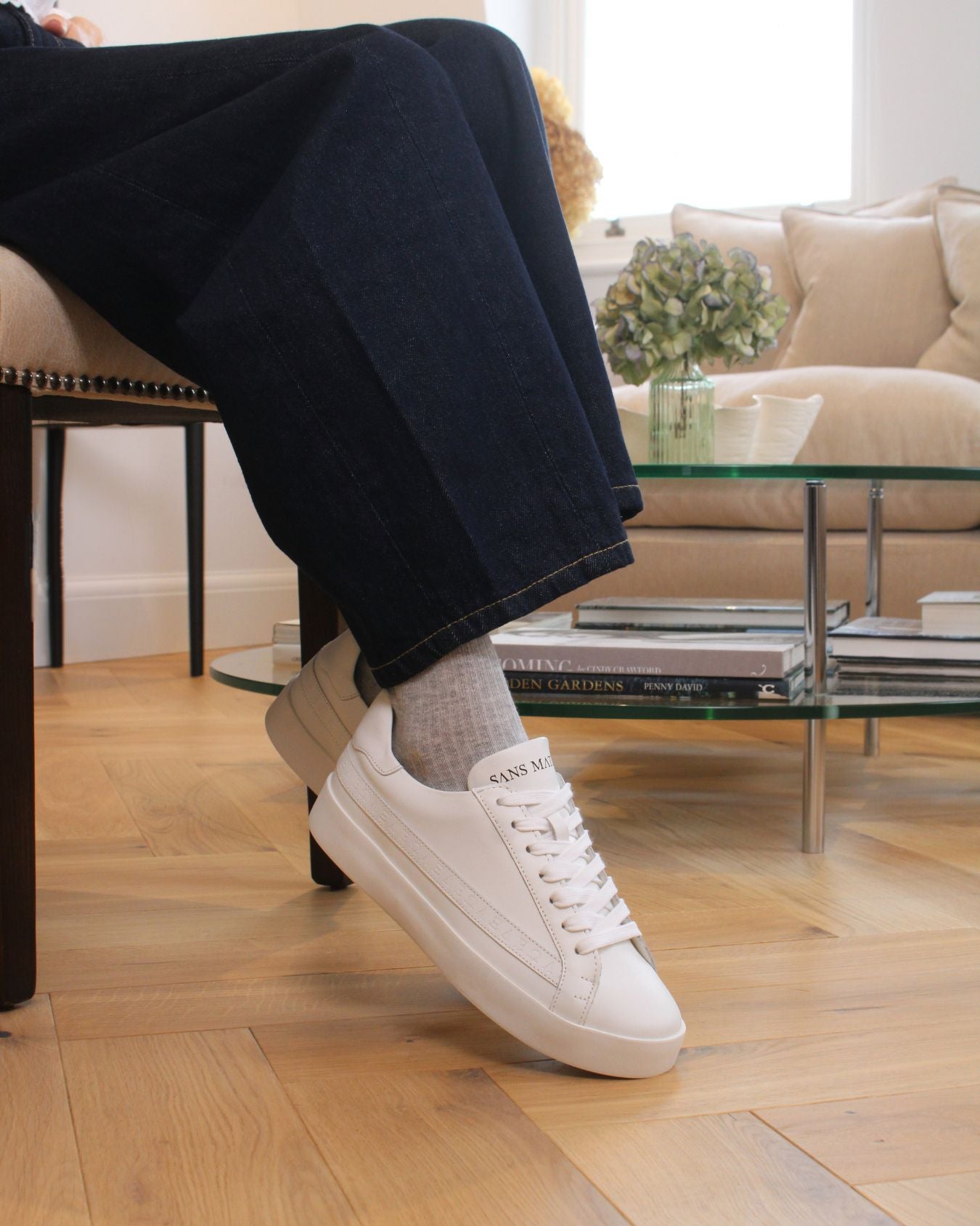 Olympus Low Top Trainers - White Leather