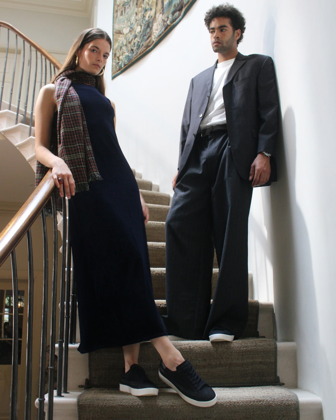 Olympus Low Top Trainers - Midnight Blue Nubuck Leather