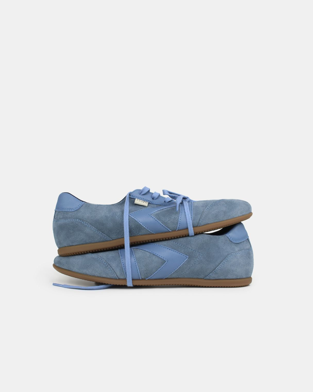 Iris Low Top Trainers - Denim Blue Suede & Leather