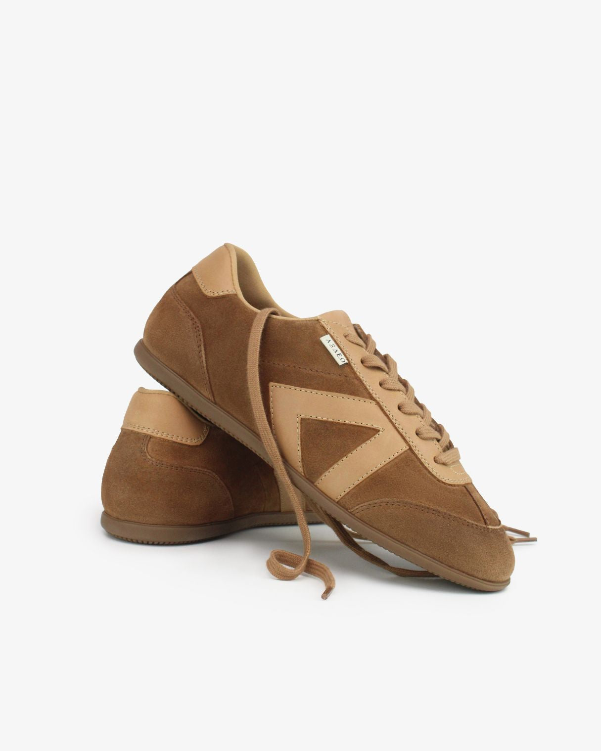 Iris Low Top Trainers - Mocha Brown Suede & Leather