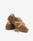 Iris Low Top Trainers - Mocha Brown Suede & Leather