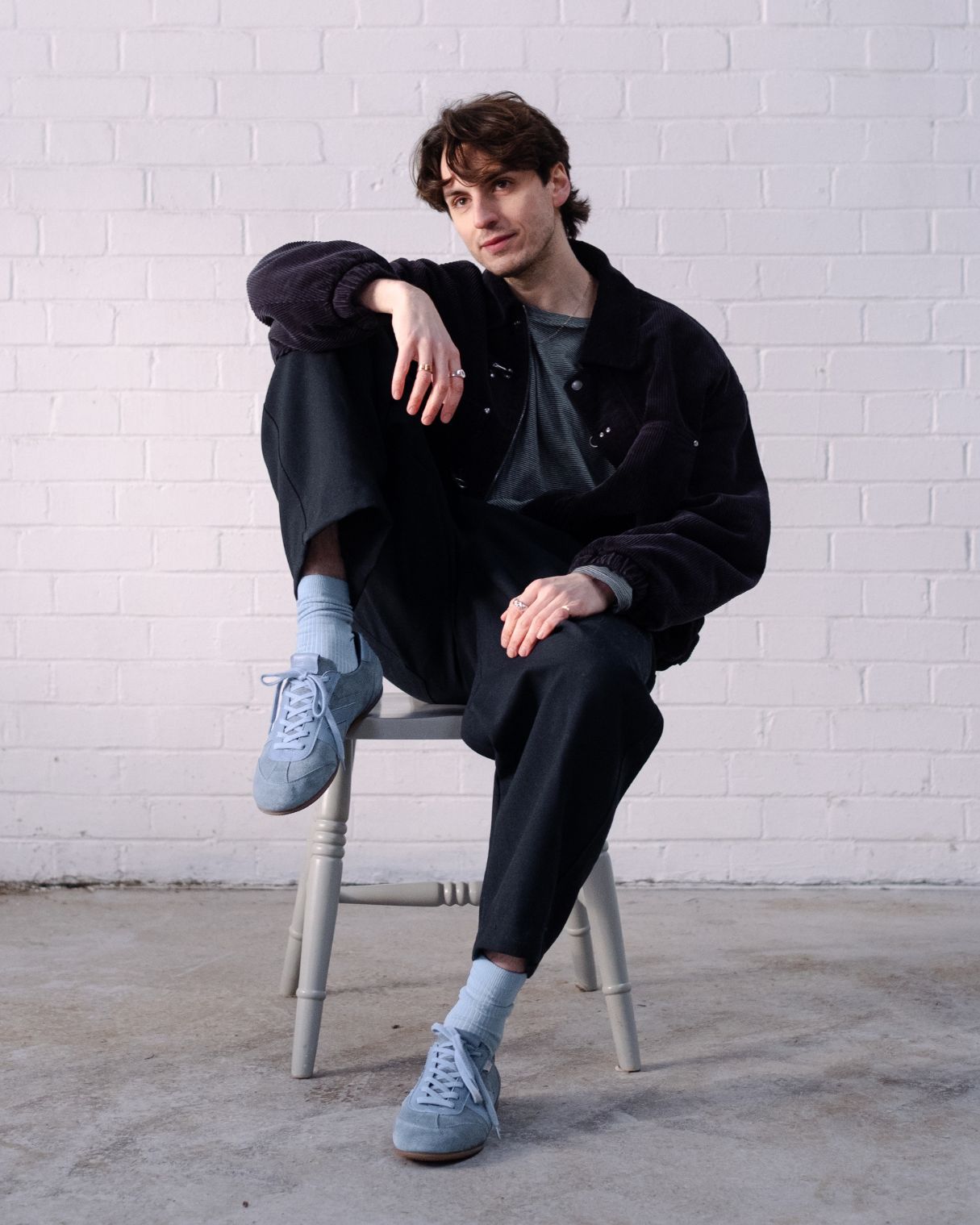 Iris Low Top Trainers - Denim Blue Suede & Leather